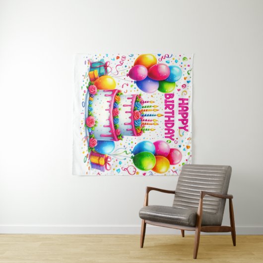 Tenture Gâteau d'anniversaire  (En situation (horizontale))