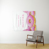 Tenture Gâteau de Moules en Forme de Donuts Aquarelle Rose (En situation (horizontale))