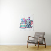 Tenture Gâteau d'éléphant pour 13e anniversaire (En situation)
