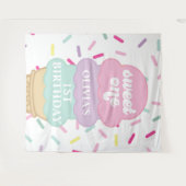 Tenture Gâteau Glacé et Paillettes Doux Un 1er Anniversair (Devant (Horizontal))