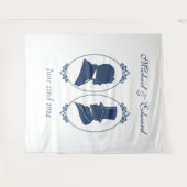 Tenture Gay Grooms Regency Roses bleus (Devant (Horizontal))