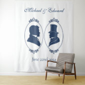 Tenture Gay Grooms Regency Roses bleus (En situation)
