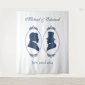 Tenture Gay Grooms Regency Roses bleus (Devant)