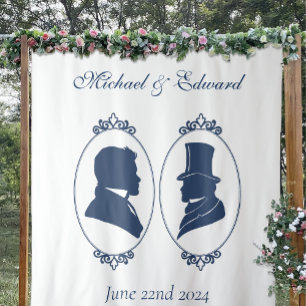 Tenture Gay Grooms Regency Roses bleus