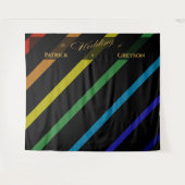 Tenture Gay Men Wedding Elegant Rainbow (Devant (Horizontal))