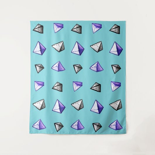 Tenture Geek géométrique de motif de pyramide d'aquarelle (Devant)
