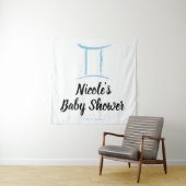 Tenture Gemini Astrologie Bleue Zodiac Signalétique (En situation)