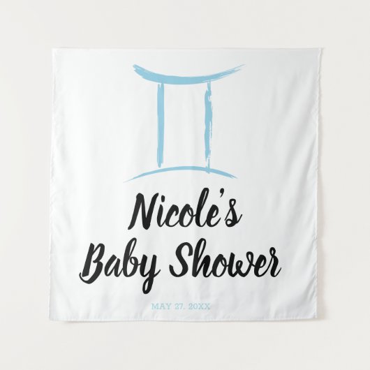 Tenture Gemini Astrologie Bleue Zodiac Signalétique (Devant)