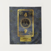 Tenture Gemini Dark Zodiac Astrologie : Black Gold Nom (Devant)