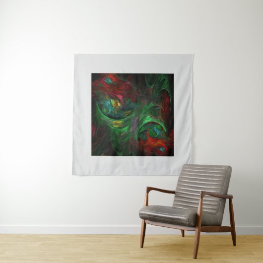 Tenture Genesis Green Art Abstrait (En situation (horizontale))