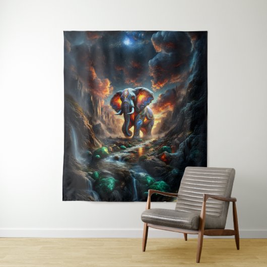Tenture Geode Elephant 01 (En situation)