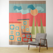 Tenture Géomètre de paysage artistique minimaliste moderne (En situation)