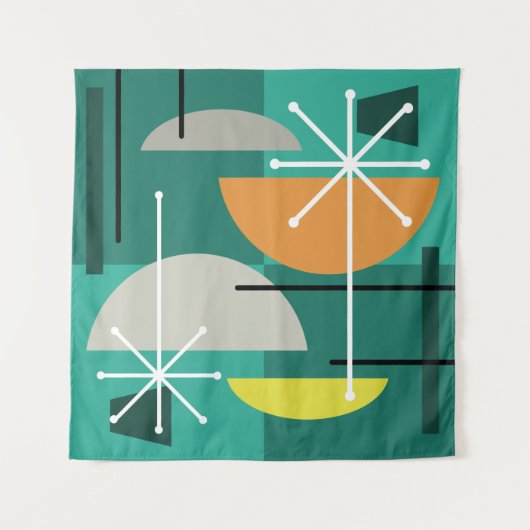 Tenture Geometric Quadrants Abstract Art (Devant (Horizontal))