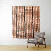 Tenture Géométrie Abstraite Brown et blanche (En situation)