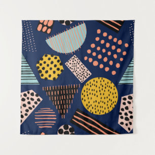Tenture Géométrie amusante : Motif multicolore Abstrait