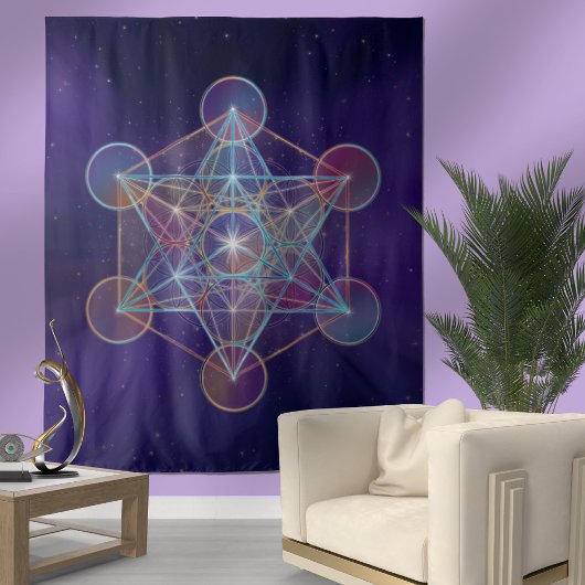 Tenture Géométrie sacrée du cube de Metatron