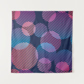 Tenture Géométrie tropicale : Conception nocturne violette (Devant (Horizontal))