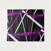Tenture Géométrie Urbaine Noir Blanc Violet (Devant (Horizontal))