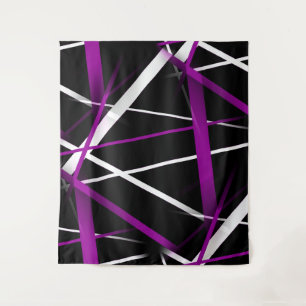 Tenture Géométrie Urbaine Noir Blanc Violet