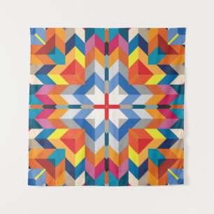Tenture Géométrie vintage : blocs de couleurs scandinaves