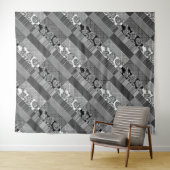 Tenture Géométrique, Motif, noir et blanc (En situation (horizontale))