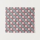 Tenture Géométrique rouge et blanc noir (Devant (Horizontal))