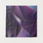 Tenture géométrique violette Abstraite avec lignes dorées (Devant (Horizontal))