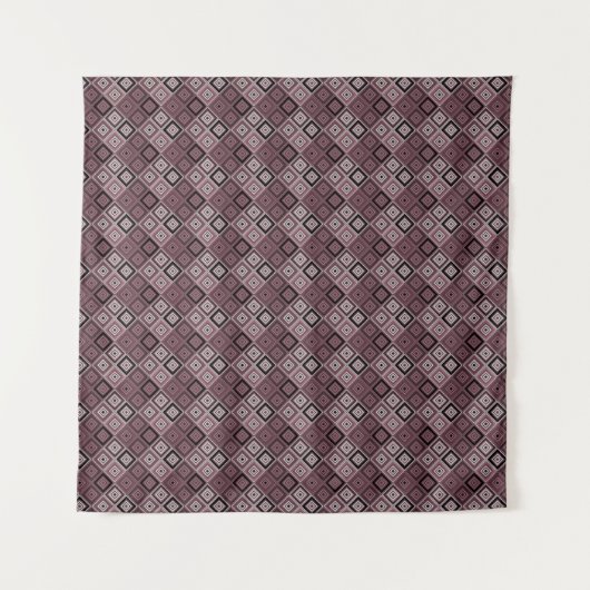 Tenture Geometry ethnic patchwork brown burgundy  (Devant)