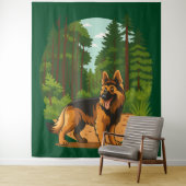 Tenture German Shepherd Forest Adventure Dog  (En situation)