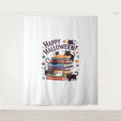 Tenture Ghost Cat Lecture Livres Lover Cadeaux Halloween S (Devant)