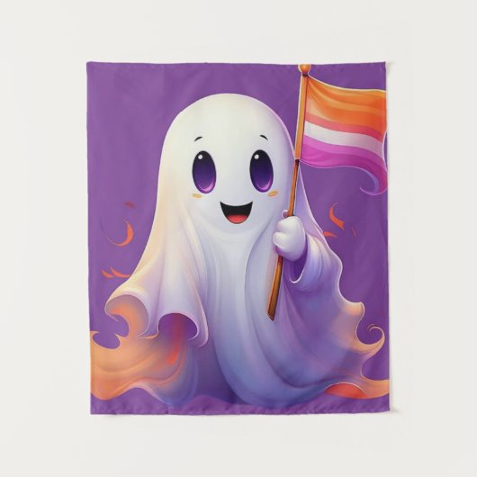 Tenture Ghost whit lesbian flag (Devant)
