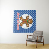 Tenture Gingerbread - Blue Snowflakes Pattern - Merry Xmas (En situation (horizontale))