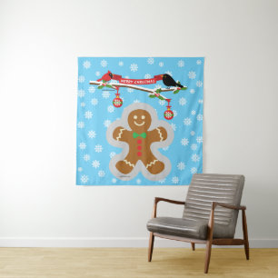 Tenture Gingerbread, Snowflakes et Birds