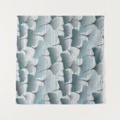 Tenture Gingko biloba, motif bleu sans soudure. (Devant (Horizontal))