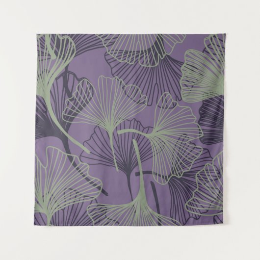 Tenture Gingko biloba motif sans soudure. VINTAGE ABSTRAIT (Devant)