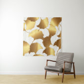 Tenture Ginkgo Gold : Design Vintage de luxe. (En situation)