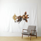 Tenture Girafe bébé en steampunk-dessin de style classique (En situation (horizontale))