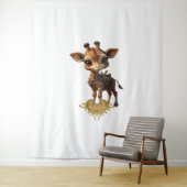 Tenture Girafe bébé en steampunk-dessin de style classique (En situation)