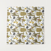 Tenture Girafe sans couture motif jaune blanc haute (Devant (Horizontal))