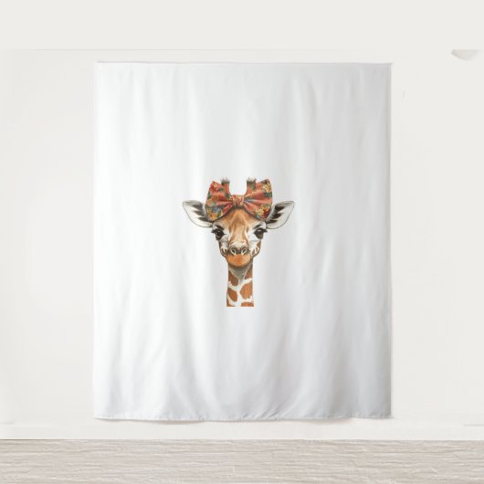 Tenture Giraffe Boho Fleur sauvage Coquette Bow Maman Mère (Devant)
