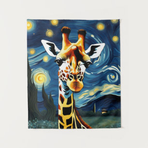 Tenture Giraffe dans la nuit étoilée