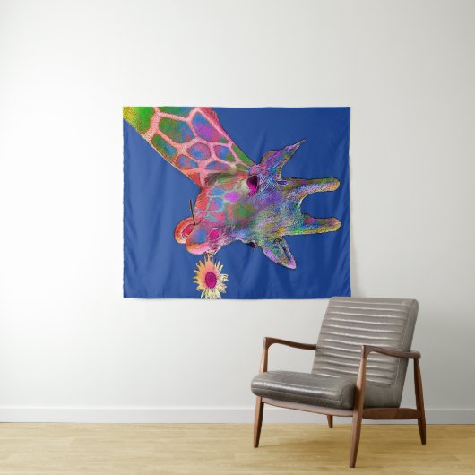 Tenture Giraffe d'art pop (En situation (horizontale))