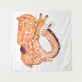 Tenture Giraffe dormante : Aquarelle douce (Devant (Horizontal))