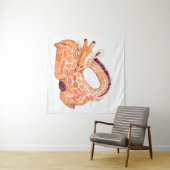 Tenture Giraffe dormante : Aquarelle douce (En situation (horizontale))