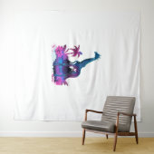 Tenture Giraffe Synthwave Vaporwave Art (En situation (horizontale))