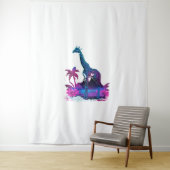 Tenture Giraffe Synthwave Vaporwave Art (En situation)