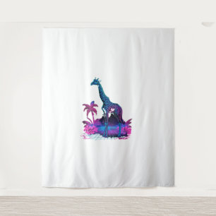 Tenture Giraffe Synthwave Vaporwave Art