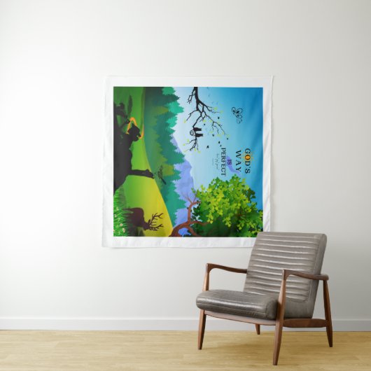 Tenture Girl & Squirrel In Wildlife (En situation (horizontale))