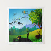 Tenture Girl & Squirrel In Wildlife (Devant)