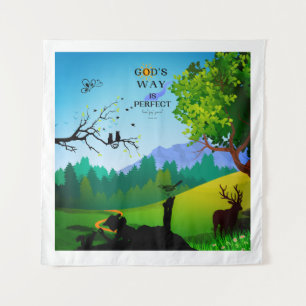 Tenture Girl & Squirrel In Wildlife